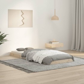 Estructura de cama madera maciza de pino 75x190 cm de vidaXL, Camas y somieres - Ref: Foro24-823484, Precio: 63,45 €, Descuen...