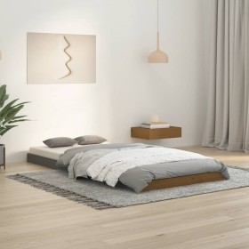 Solid pine wood bed frame honey brown 90x200 cm by vidaXL, Beds and slatted bases - Ref: Foro24-823462, Price: 114,99 €, Disc...