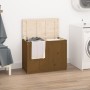 Solid pine wood laundry chest in honey brown color, 88.5x44x66 cm by vidaXL, Laundry baskets - Ref: Foro24-823572, Price: 103...