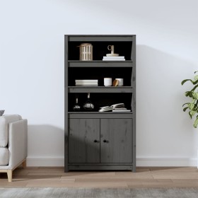 Tall sideboard solid gray pine wood 80x35x154 cm by vidaXL, Sideboards - Ref: Foro24-823521, Price: 138,99 €, Discount: %