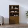 High sideboard solid honey brown pine wood 80x35x154 cm by vidaXL, Sideboards - Ref: Foro24-823522, Price: 139,32 €, Discount: %