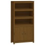 Aparador alto madera maciza de pino marrón miel 80x35x154 cm de vidaXL, Aparadores - Ref: Foro24-823522, Precio: 139,32 €, De...