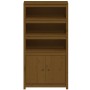 Aparador alto madera maciza de pino marrón miel 80x35x154 cm de vidaXL, Aparadores - Ref: Foro24-823522, Precio: 139,32 €, De...