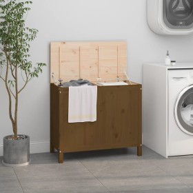 Laundry trunk solid honey brown pine wood 88.5x44x76 cm by vidaXL, Laundry baskets - Ref: Foro24-823582, Price: 104,76 €, Dis...