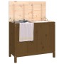 Baúl para colada madera maciza pino marrón miel 88,5x44x76 cm de vidaXL, Cestas para ropa - Ref: Foro24-823582, Precio: 104,7...