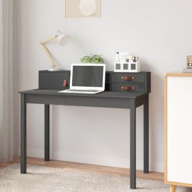 Solid gray pine wood desk 110x50x93 cm by vidaXL, Desks - Ref: Foro24-823531, Price: 106,99 €, Discount: %