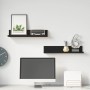 Wall shelves 2 units solid black pine wood 50x11x9 cm by vidaXL, Shelves and shelves - Ref: Foro24-823603, Price: 18,99 €, Di...