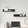 Wall shelves 2 units solid black pine wood 50x11x9 cm by vidaXL, Shelves and shelves - Ref: Foro24-823603, Price: 18,99 €, Di...