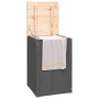 Baúl para la colada madera maciza de pino gris 44x44x66 cm de vidaXL, Cestas para ropa - Ref: Foro24-823566, Precio: 87,16 €,...