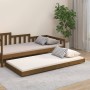 Estructura de cama madera maciza de pino marrón miel 90x190 cm de vidaXL, Camas y somieres - Ref: Foro24-823507, Precio: 88,2...