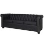 Sofá Chesterfield de 3 plazas cuero sintético negro de vidaXL, Sofás - Ref: Foro24-242370, Precio: 591,29 €, Descuento: %