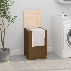 Laundry trunk solid honey brown pine wood 44x44x66 cm by vidaXL, Laundry baskets - Ref: Foro24-823567, Price: 63,34 €, Discou...