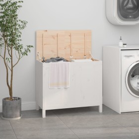 Laundry trunk solid white pine wood 88.5x44x76 cm by vidaXL, Laundry baskets - Ref: Foro24-823580, Price: 116,99 €, Discount: %