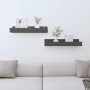 Wall shelves 2 pcs solid gray pine wood 50x12x9 cm by vidaXL, Shelves and shelves - Ref: Foro24-823586, Price: 26,80 €, Disco...