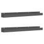 Wall shelves 2 pcs solid gray pine wood 110x12x9 cm by vidaXL, Shelves and shelves - Ref: Foro24-823596, Price: 45,53 €, Disc...