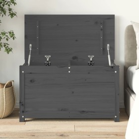 Solid gray pine wood storage box 80x40x45.5 cm by vidaXL, Closets and storage - Ref: Foro24-823536, Price: 100,99 €, Discount: %