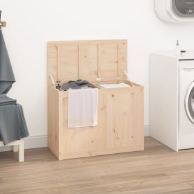 Solid pine wood laundry trunk 88.5x44x66 cm by vidaXL, Laundry baskets - Ref: Foro24-823569, Price: 106,41 €, Discount: %