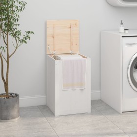 Solid white pine wood laundry trunk 44x44x66 cm by vidaXL, Laundry baskets - Ref: Foro24-823565, Price: 76,81 €, Discount: %