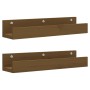 Wall shelves 2 units made of pine wood in honey brown color 50x12x9 cm by vidaXL, Shelves and shelves - Ref: Foro24-823587, P...