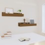 Wall shelves 2 units made of pine wood in honey brown color 50x12x9 cm by vidaXL, Shelves and shelves - Ref: Foro24-823587, P...