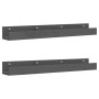 Wall shelves 2 units solid pine wood gray 80x12x9 cm by vidaXL, Shelves and shelves - Ref: Foro24-823591, Price: 34,67 €, Dis...