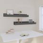 Wall shelves 2 units solid pine wood gray 80x12x9 cm by vidaXL, Shelves and shelves - Ref: Foro24-823591, Price: 34,67 €, Dis...