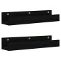 Wall shelves 2 pcs solid black pine wood 50x12x9 cm by vidaXL, Shelves and shelves - Ref: Foro24-823588, Price: 22,02 €, Disc...