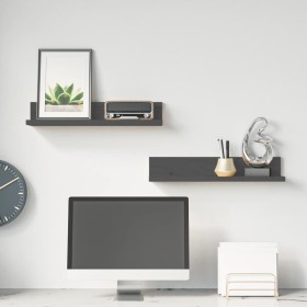 Wall shelves 2 units solid pine wood gray 50x11x9 cm by vidaXL, Shelves and shelves - Ref: Foro24-823601, Price: 18,99 €, Dis...