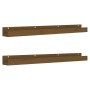 Wall shelves 2 pcs honey brown pine wood 110x12x9 cm by vidaXL, Shelves and shelves - Ref: Foro24-823597, Price: 35,45 €, Dis...