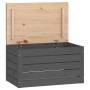 Caja de almacenaje madera maciza de pino gris 59,5x36,5x33 cm de vidaXL, Armarios y almacenamiento - Ref: Foro24-823616, Prec...