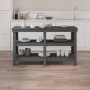 Solid gray pine wood workbench 142.5x50x80 cm by vidaXL, Work tables - Ref: Foro24-823651, Price: 174,22 €, Discount: %