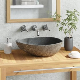 Oval river stone washbasin (37-46)x(29-36) cm by vidaXL, Sinks - Ref: Foro24-242667, Price: 95,30 €, Discount: %