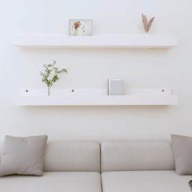 Wall shelves 2 pcs solid white pine wood 110x12x9cm by vidaXL, Shelves and shelves - Ref: Foro24-823595, Price: 44,94 €, Disc...