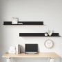 Wall shelves 2 pcs solid black pine wood 110x11x9 cm by vidaXL, Shelves and shelves - Ref: Foro24-823613, Price: 30,10 €, Dis...