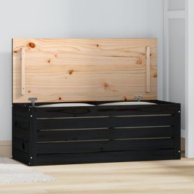 Solid black pine wood storage box 89x36.5x33 cm by vidaXL, Closets and storage - Ref: Foro24-823623, Price: 76,99 €, Discount: %