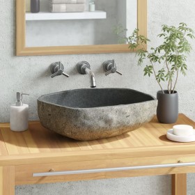 Lavabo de piedra de río ovalado 45-53 cm de vidaXL, Lavabos - Ref: Foro24-242668, Precio: 111,49 €, Descuento: %