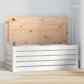 Aufbewahrungsbox aus massivem Kiefernholz weiß 89x36,5x33 cm von vidaXL, Schränke und Lagerung - Ref: Foro24-823620, Preis: 8...