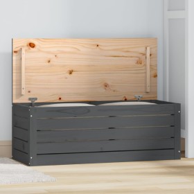 Solid gray pine wood storage box 89x36.5x33 cm by vidaXL, Closets and storage - Ref: Foro24-823621, Price: 87,02 €, Discount: %