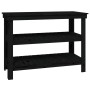 Solid black pine wood workbench 110.5x50x80 cm by vidaXL, Work tables - Ref: Foro24-823648, Price: 138,53 €, Discount: %