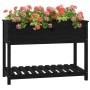 Planter with shelf solid black pine wood 111.5x54x81 cm by vidaXL, Pots and planters - Ref: Foro24-823791, Price: 107,99 €, D...