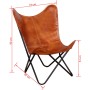 Silla Butterfly de cuero auténtico marrón de vidaXL, Sillones - Ref: Foro24-243728, Precio: 104,99 €, Descuento: %