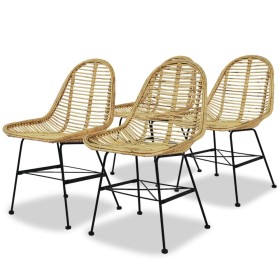 Esszimmerstühle 4 Einheiten aus natürlichem Rattan von vidaXL, Essstühle - Ref: Foro24-244570, Preis: 362,99 €, Rabatt: %