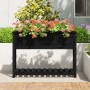 Planter with shelf solid black pine wood 111.5x34.5x81 cm by vidaXL, Pots and planters - Ref: Foro24-823770, Price: 92,94 €, ...