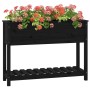 Planter with shelf solid black pine wood 111.5x34.5x81 cm by vidaXL, Pots and planters - Ref: Foro24-823770, Price: 92,94 €, ...