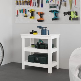 Solid white pine wood workbench 78.5x50x80 cm by vidaXL, Work tables - Ref: Foro24-823640, Price: 109,99 €, Discount: %