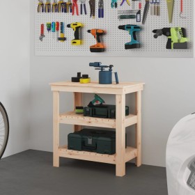 Solid pine wood workbench 78.5x50x80 cm by vidaXL, Work tables - Ref: Foro24-823639, Price: 102,20 €, Discount: %