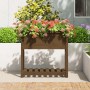 Planter with shelf solid brown pine wood 82.5x34.5x81 cm by vidaXL, Pots and planters - Ref: Foro24-823762, Price: 67,71 €, D...