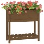 Planter with shelf solid brown pine wood 82.5x34.5x81 cm by vidaXL, Pots and planters - Ref: Foro24-823762, Price: 67,71 €, D...