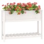 Planter with solid pine wood shelf in white, 111.5x34.5x81cm by vidaXL, Pots and planters - Ref: Foro24-823767, Price: 113,27...