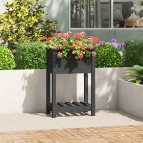 Jardinera de madera maciza de pino gris 54x34,5x81 cm de vidaXL, Maceteros y jardineras - Ref: Foro24-823754, Precio: 54,99 €...